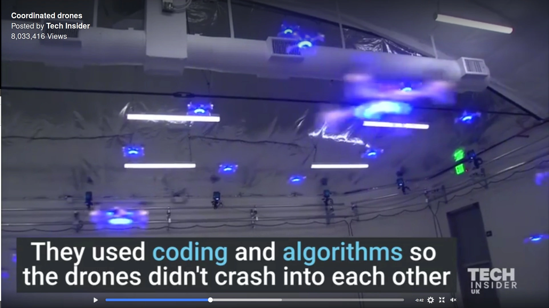 Frame from a video about drone collisions