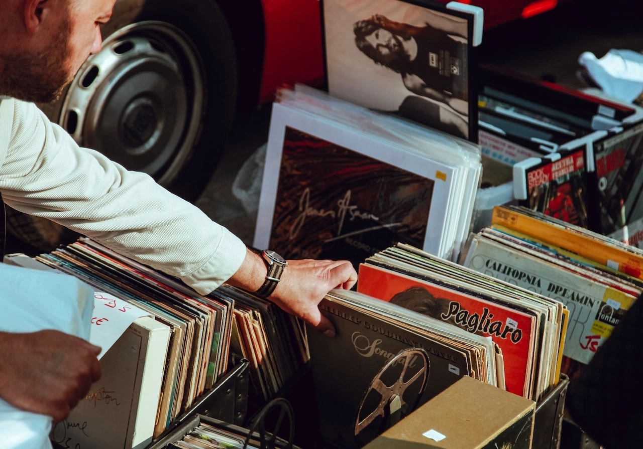 Man browsing vinyl records